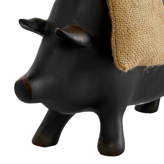 14" Black Farmhouse Pig Chalkboard Tabletop Sign